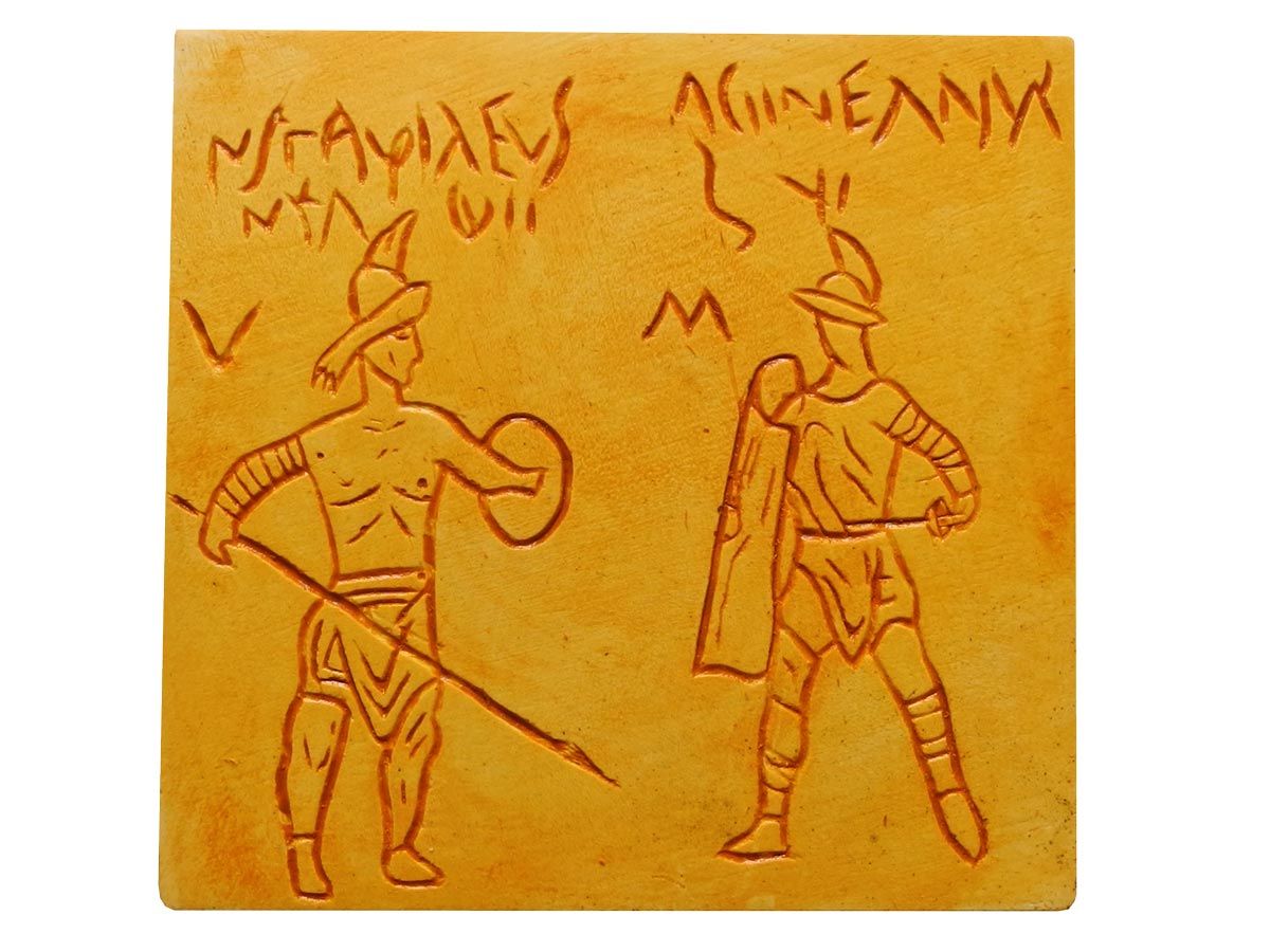 Imán grafiti gladiadores Pompeya