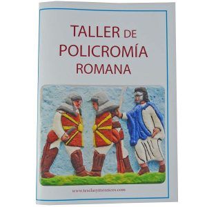 Pack policromía lápida Centurión Marcus Caelius + librillo + témperas + pincel + marcapáginas