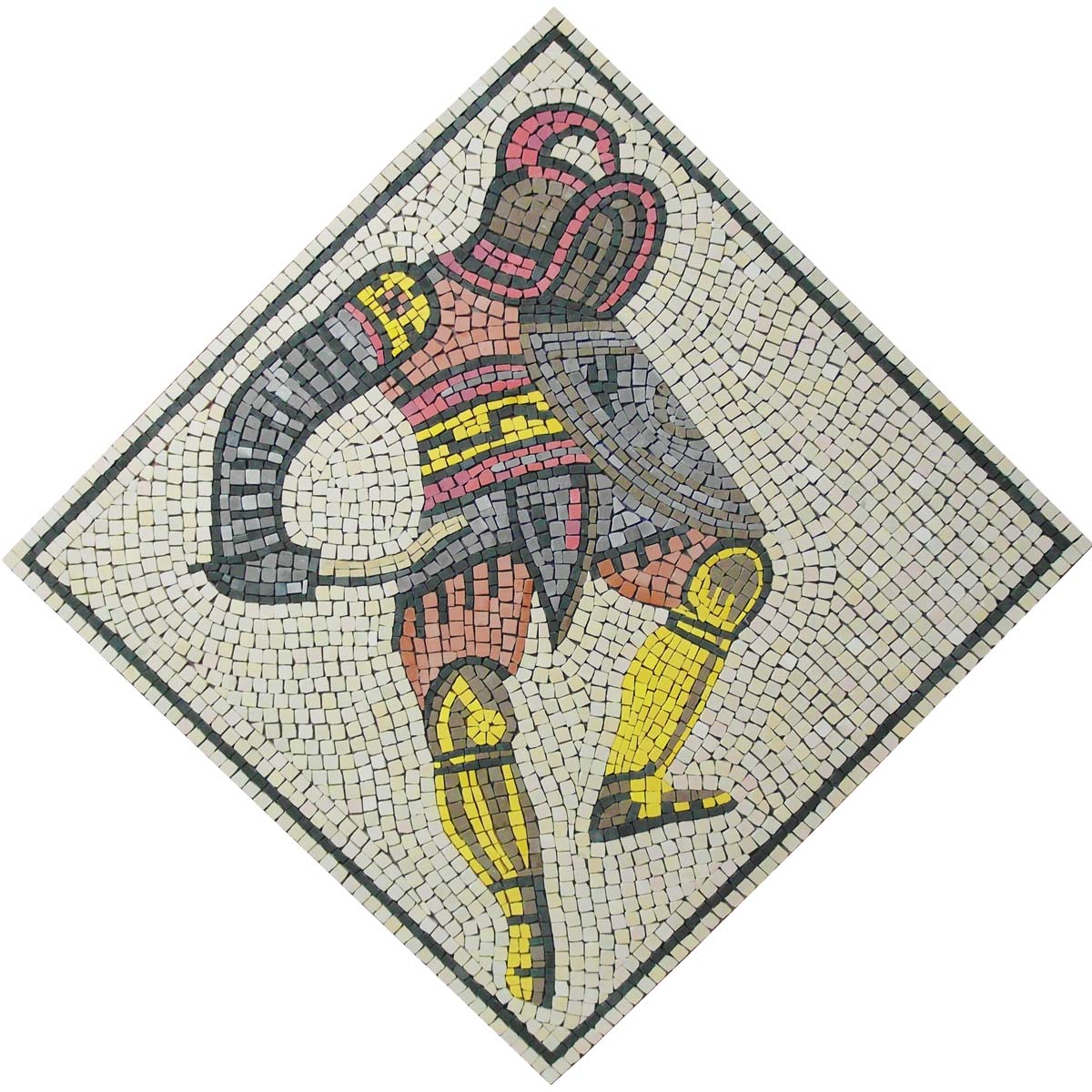 mosaico gladiador tracio hecho a mano