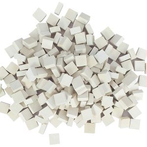 Malla 1kg teselas planas blancas de 7,5×7,5x3mm (unas 3200 teselas)