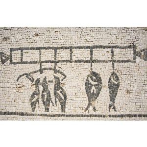 Kit mosaico bodegón cocina romana. 4500 teselas de 5mm. Tamaño 51×30 cm.