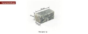 Teselas de piedra, de un tamaño de 10x10x20mm aproximadamente y un peso aproximado 5 gramos