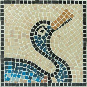 Kit detalle de mosaicos. Pato circular. 550 Teselas de 7,5mm. Tamaño: 20×20 cm