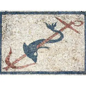 Kit mosaico delfín ancla. 8400 teselas de 5mm. Tamaño 57×40 cm.