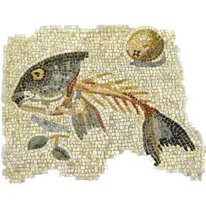 Kit mosaico restos pez. 3500 teselas de 7,5mm. Tamaño 64×47 cm.