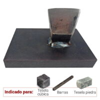 Cuña o tajadera de sobremesa para corte de teselas