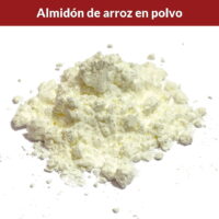Almidón de arroz en polvo. Color blanco