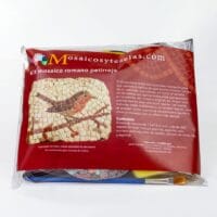 Kit mosaico petirrojo. 260 teselas de 7,5mm. Tamaño: 19×15 cm.