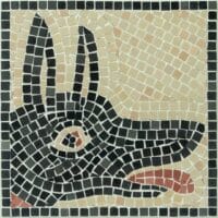 Kit detalle de mosaicos. Cave Canem. 600 Teselas de 7,5mm. Tamaño: 20×20 cm