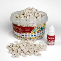Cubo 1000 teselas planas blancas de 7,5×7,5×3 mm para mosaico