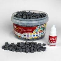 Cubo 1000 teselas planas negras de 7,5×7,5x3mm para mosaico
