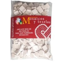 Bolsita 300 teselas planas blancas de 7,5×7,5x3mm para mosaico