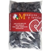 Bolsita 300 teselas planas negras de 7,5×7,5x3mm para mosaico