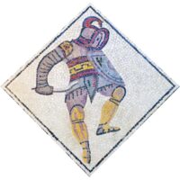 Kit mosaico gladiador Tracio. 3000 teselas de 7,5 mm. Tamaño: 42×42 cm.
