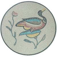 Mosaico romano pato circular. Tamaño 60×60 cm. 2800 teselas de 7,5mm.