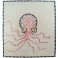 Mosaico romano pulpo. Tamaño: 24×21 cm. 1600 teselas de 5mm.